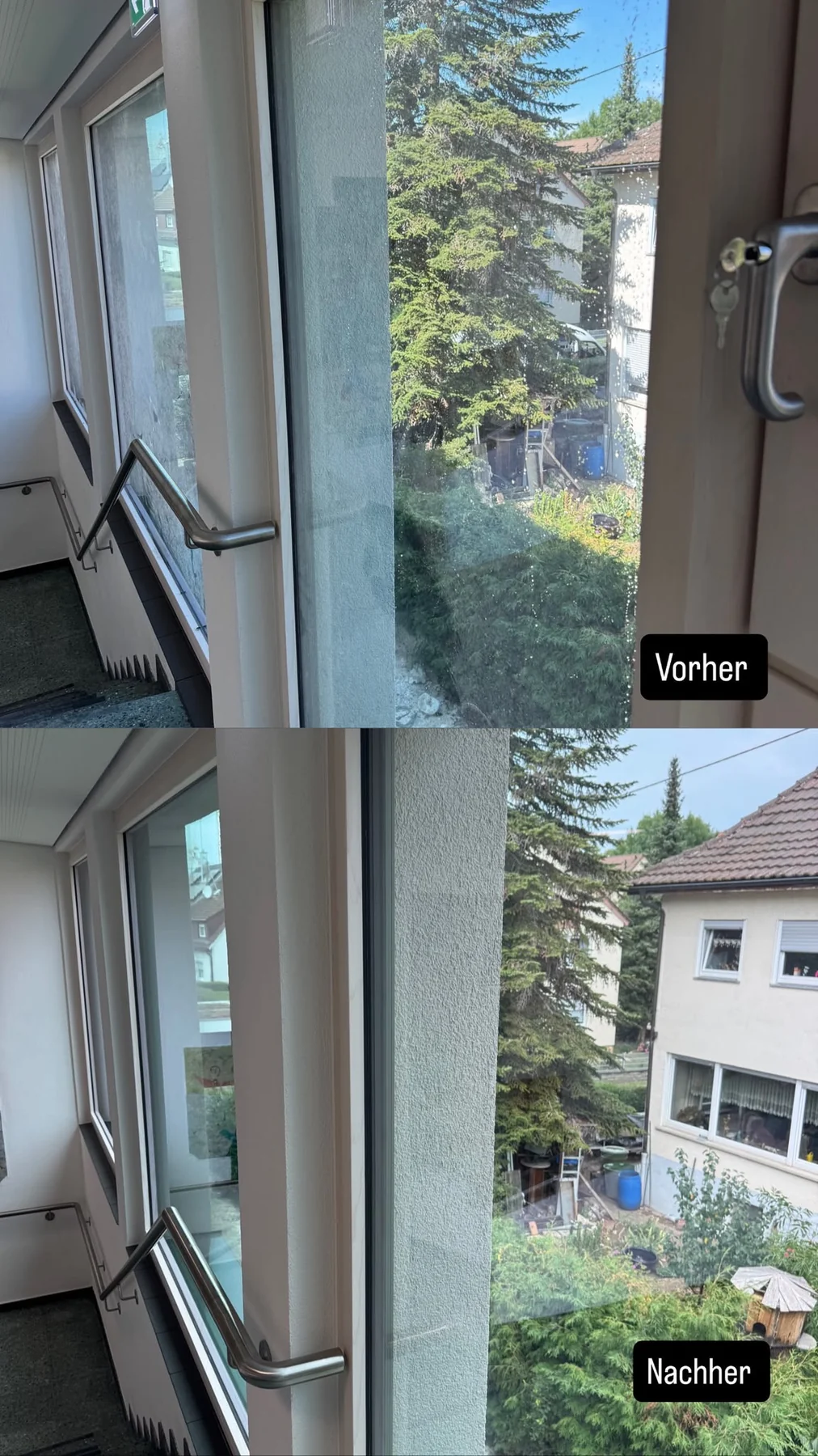 Fensterreinigung im Vorher-Nachher-Vergleich